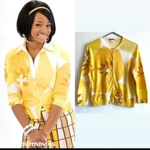 J. Crew Pattern Cardigan ASO Taylor HIGH SCHOOL MUSICAL 3 Size M. 3/4 Sleeve